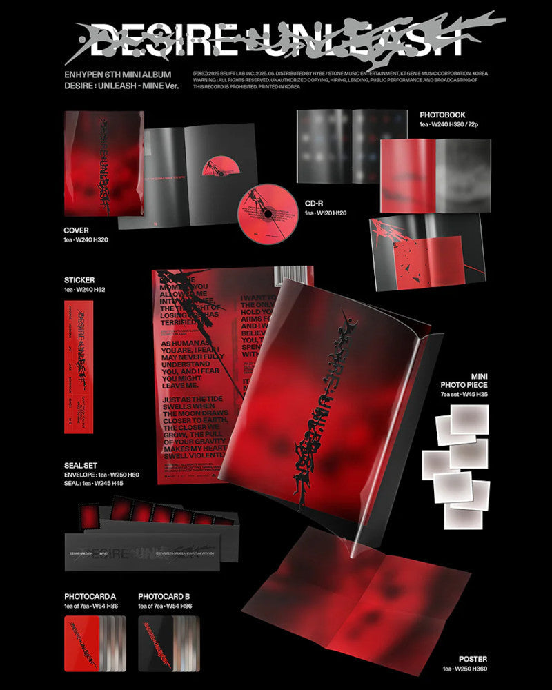 ENHYPEN - 6th mini album [DESIRE : UNLEASH] (3 Versions)